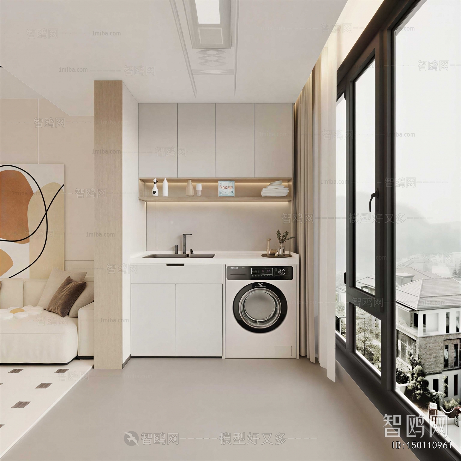 Modern Balcony Laundry Room