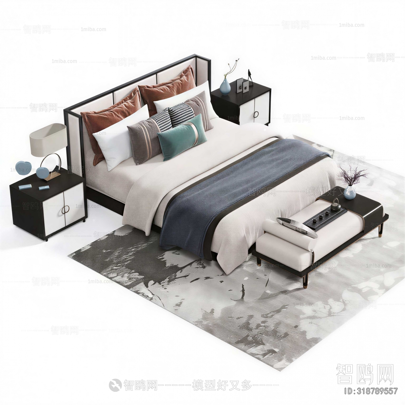 New Chinese Style Double Bed