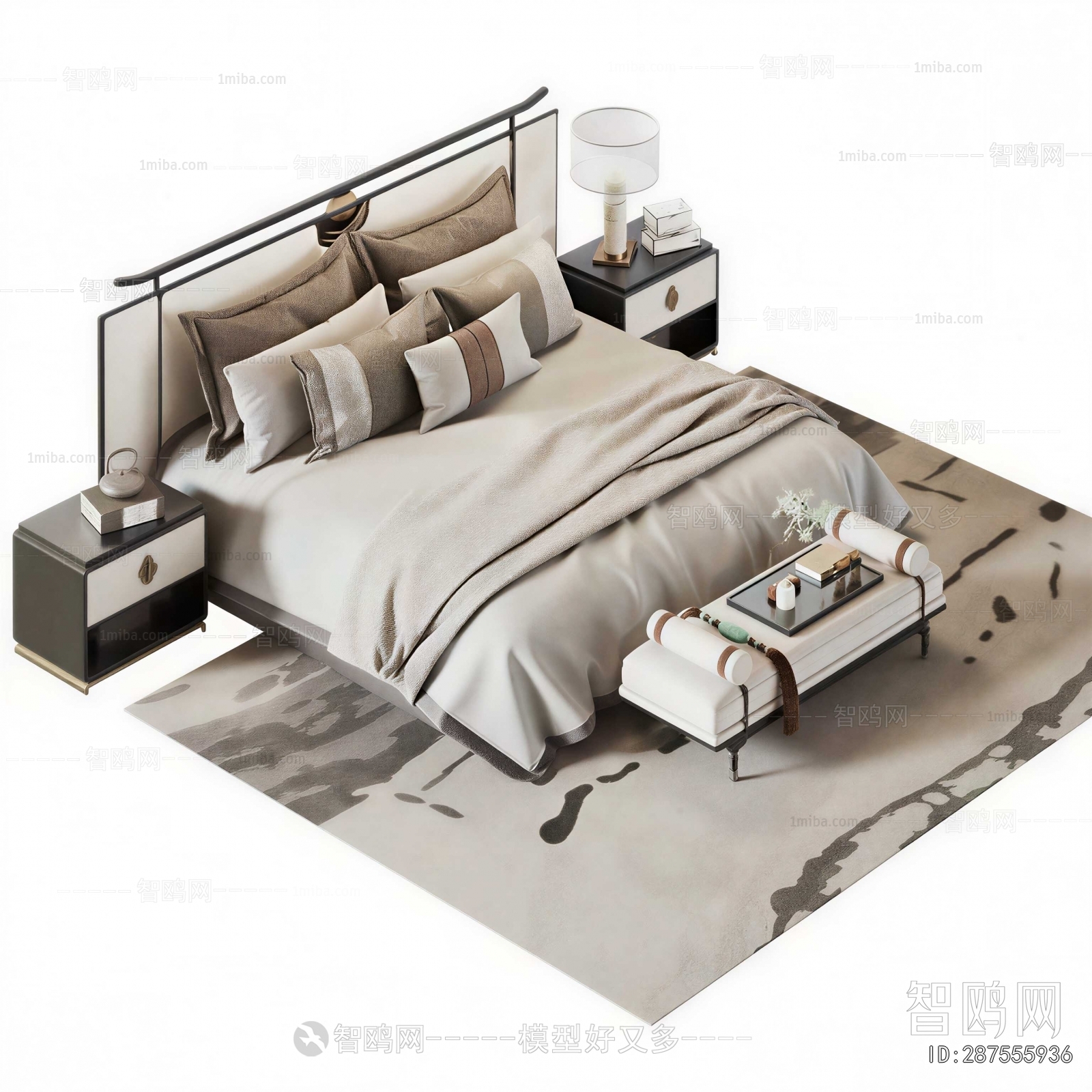 New Chinese Style Double Bed