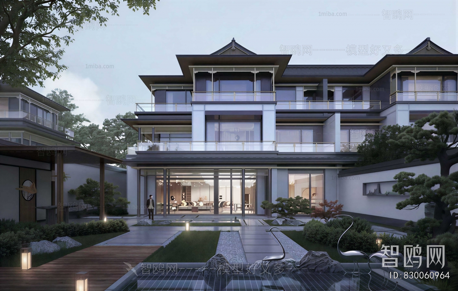 New Chinese Style Double Townhouse