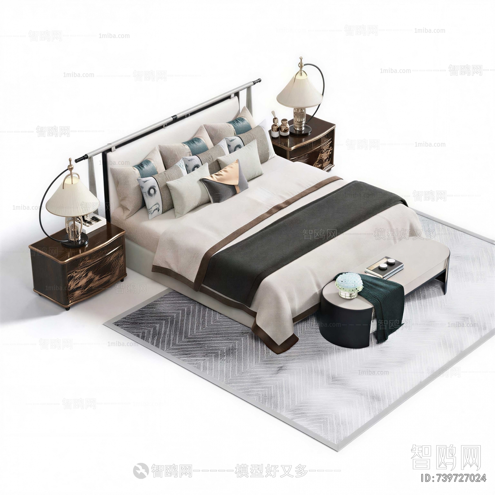 New Chinese Style Double Bed