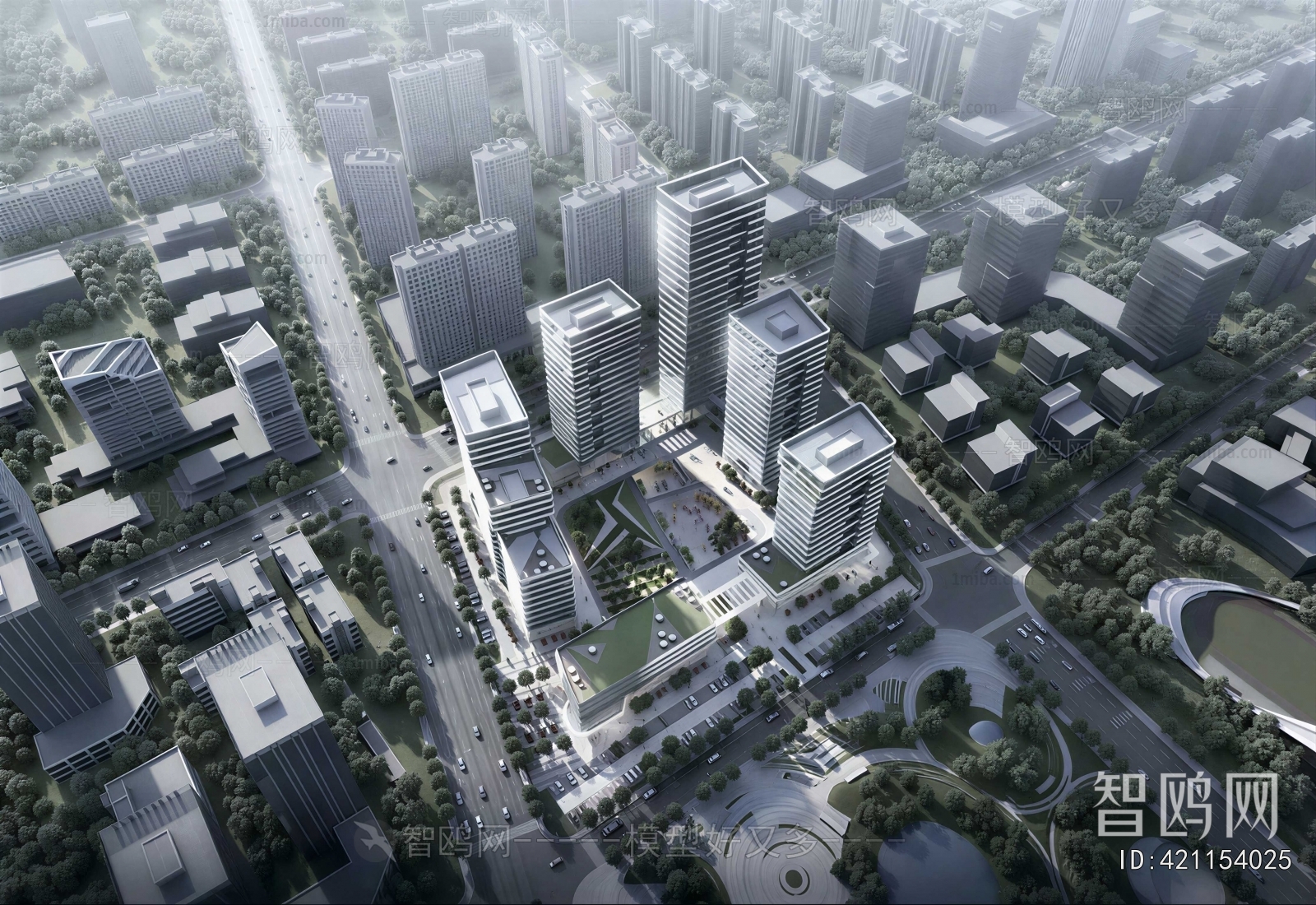 Modern Architectural Bird's-eye View Planning