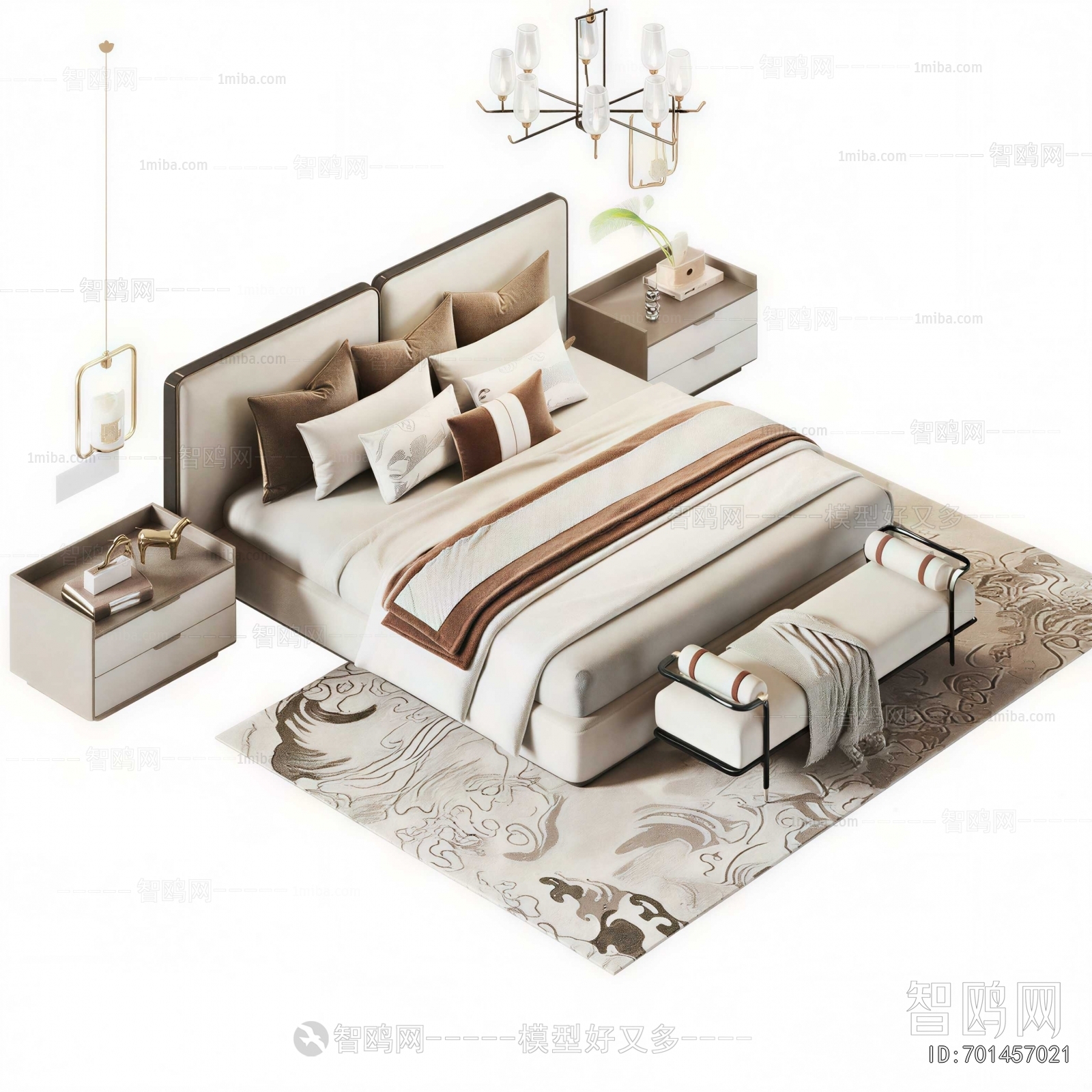 New Chinese Style Double Bed