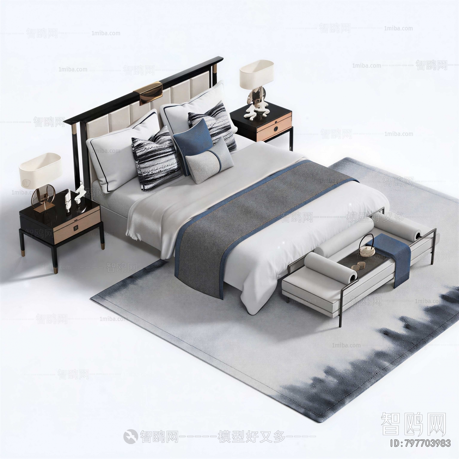 New Chinese Style Double Bed