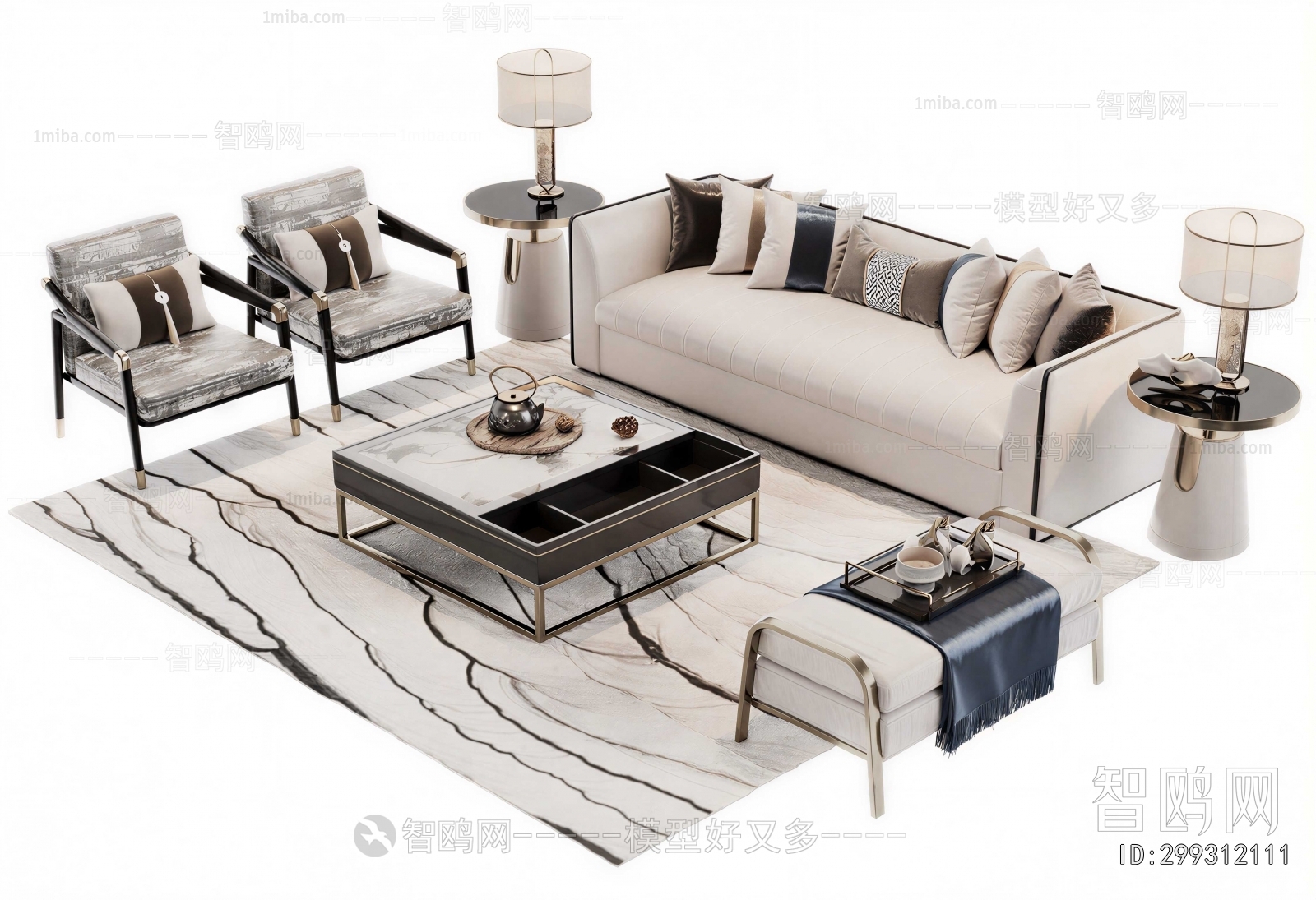 New Chinese Style Sofa Combination