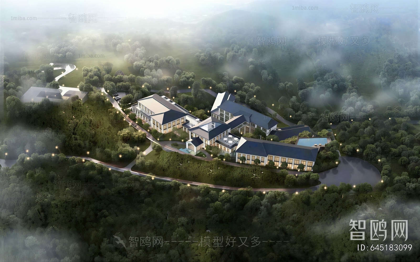 Modern Architectural Bird's-eye View Planning