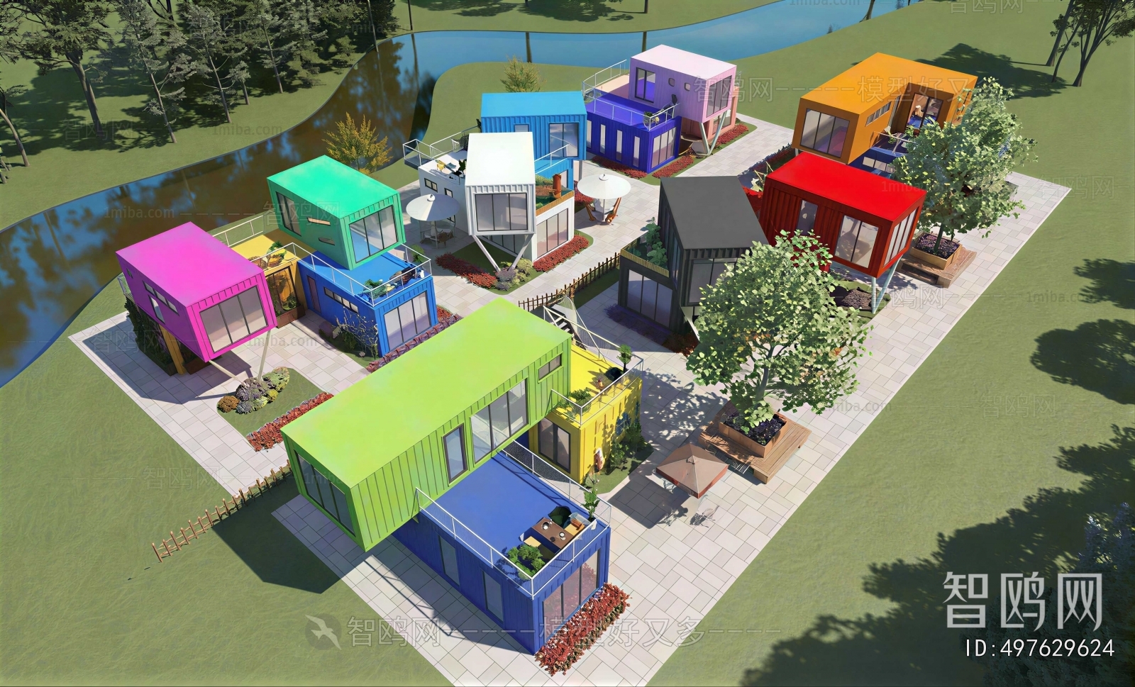 Modern Architectural Bird's-eye View Planning