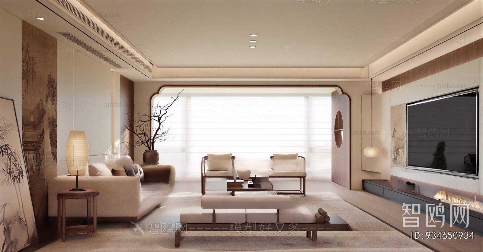 New Chinese Style A Living Room