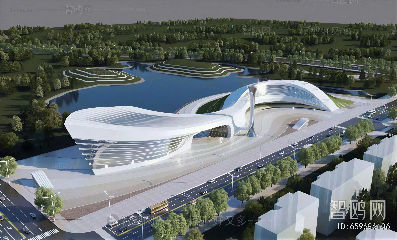 Modern Architectural Bird's-eye View Planning