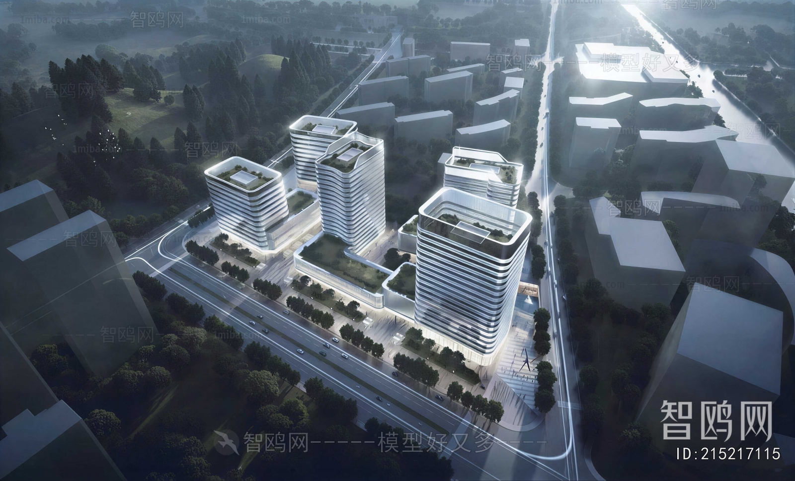 Modern Architectural Bird's-eye View Planning