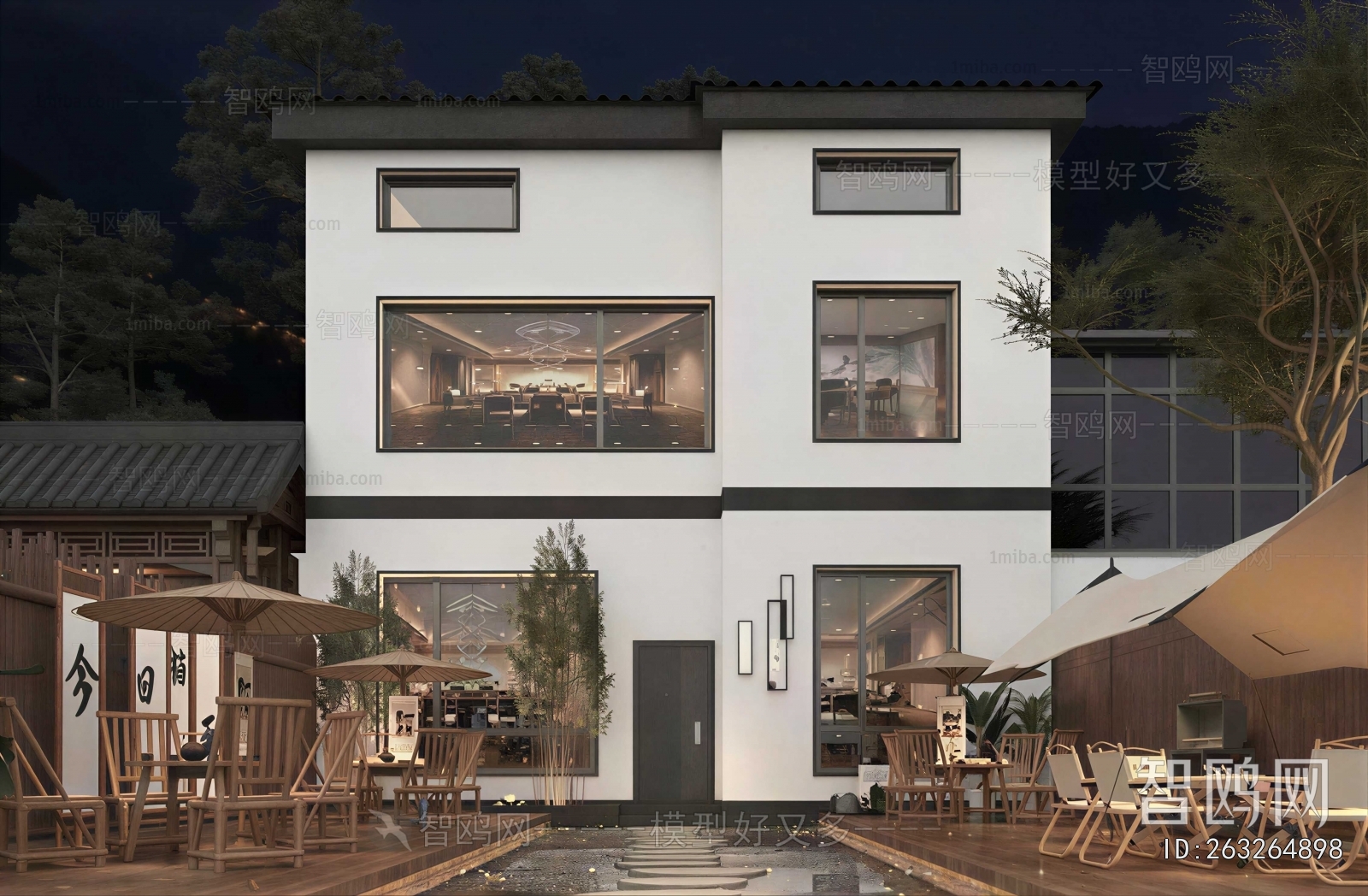 New Chinese Style Appearance Of Commercial Building