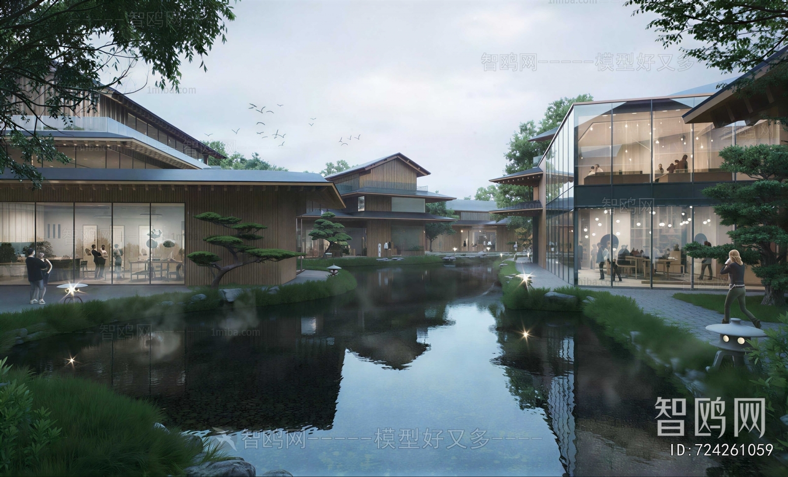 New Chinese Style Appearance Of Commercial Building