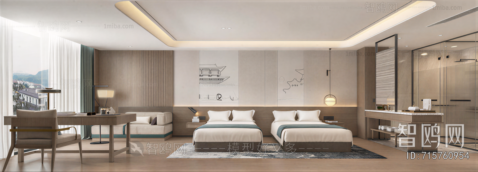 New Chinese Style Bedroom