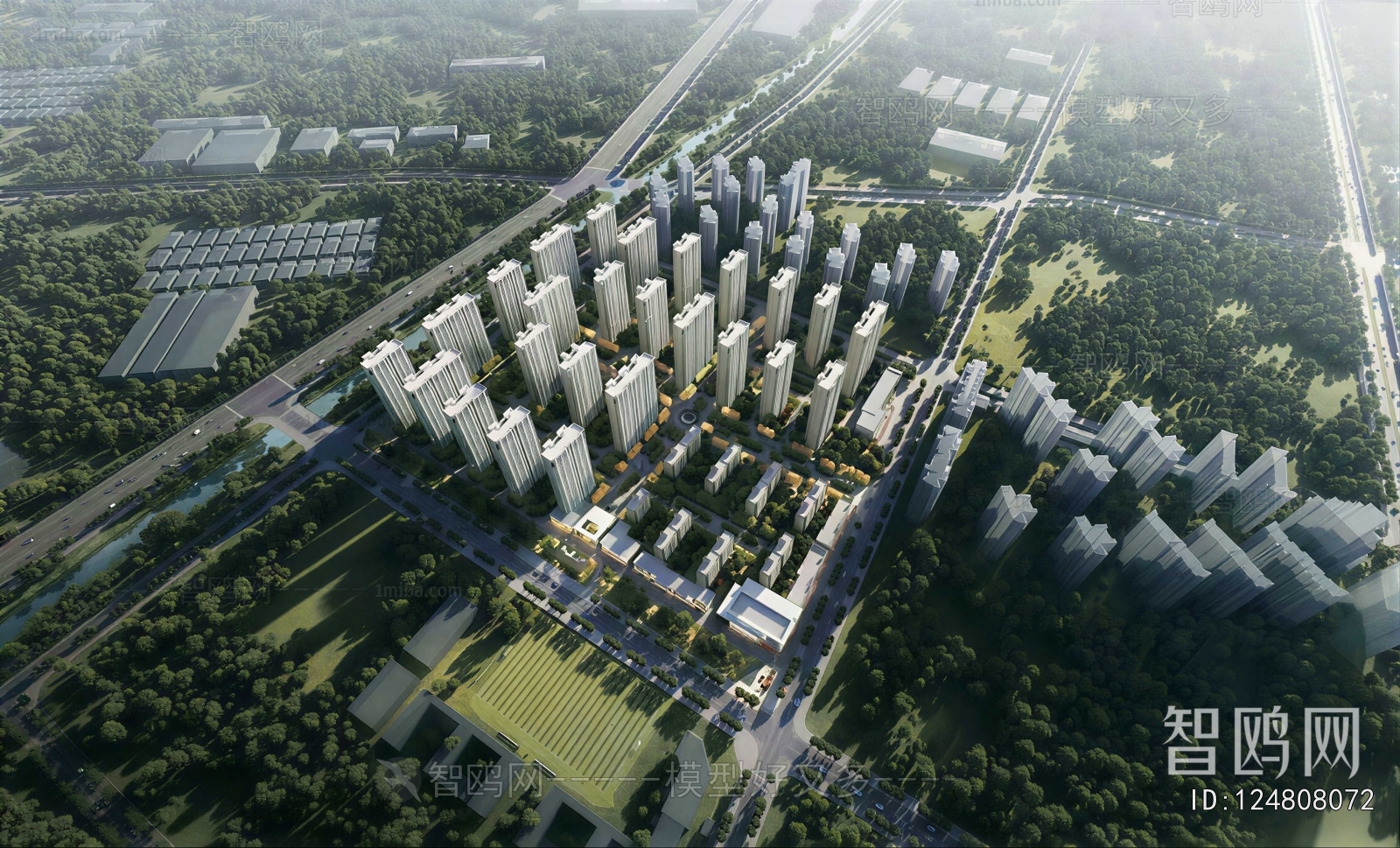 Modern Architectural Bird's-eye View Planning