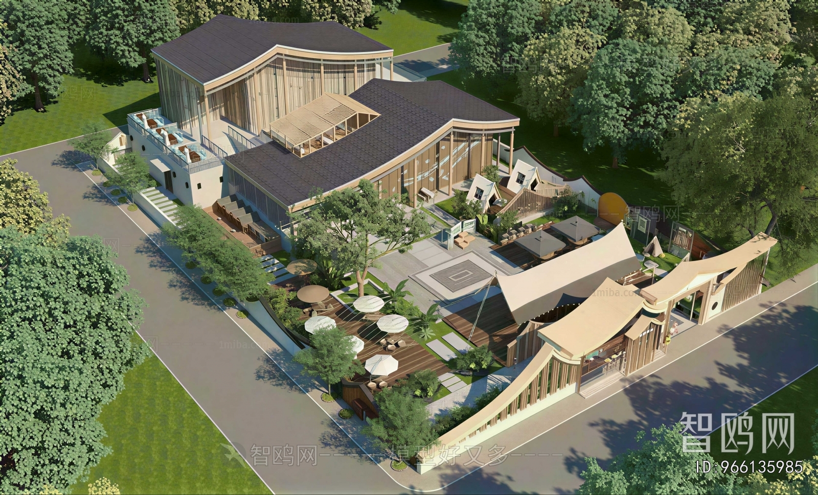 Modern Architectural Bird's-eye View Planning