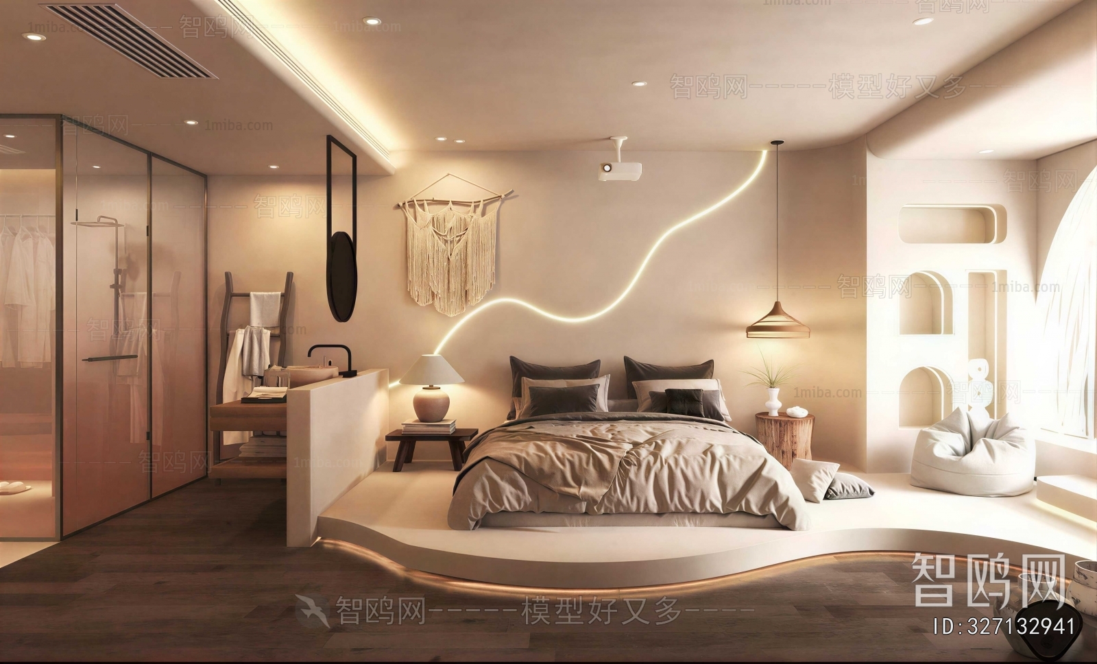 Wabi-sabi Style Guest Room