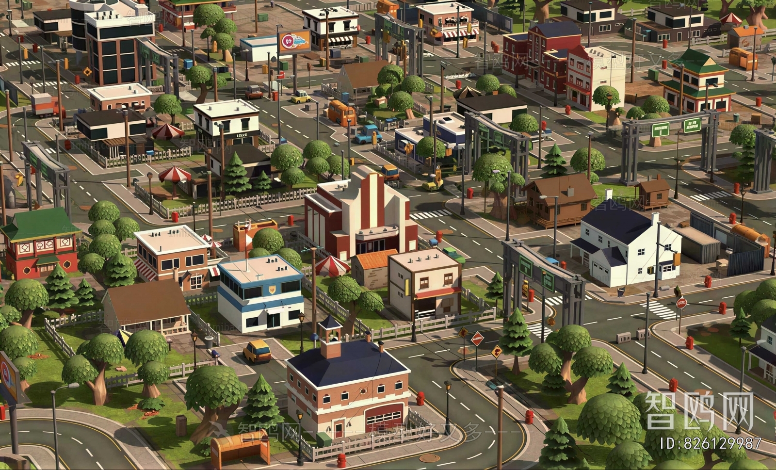 Modern Architectural Bird's-eye View Planning