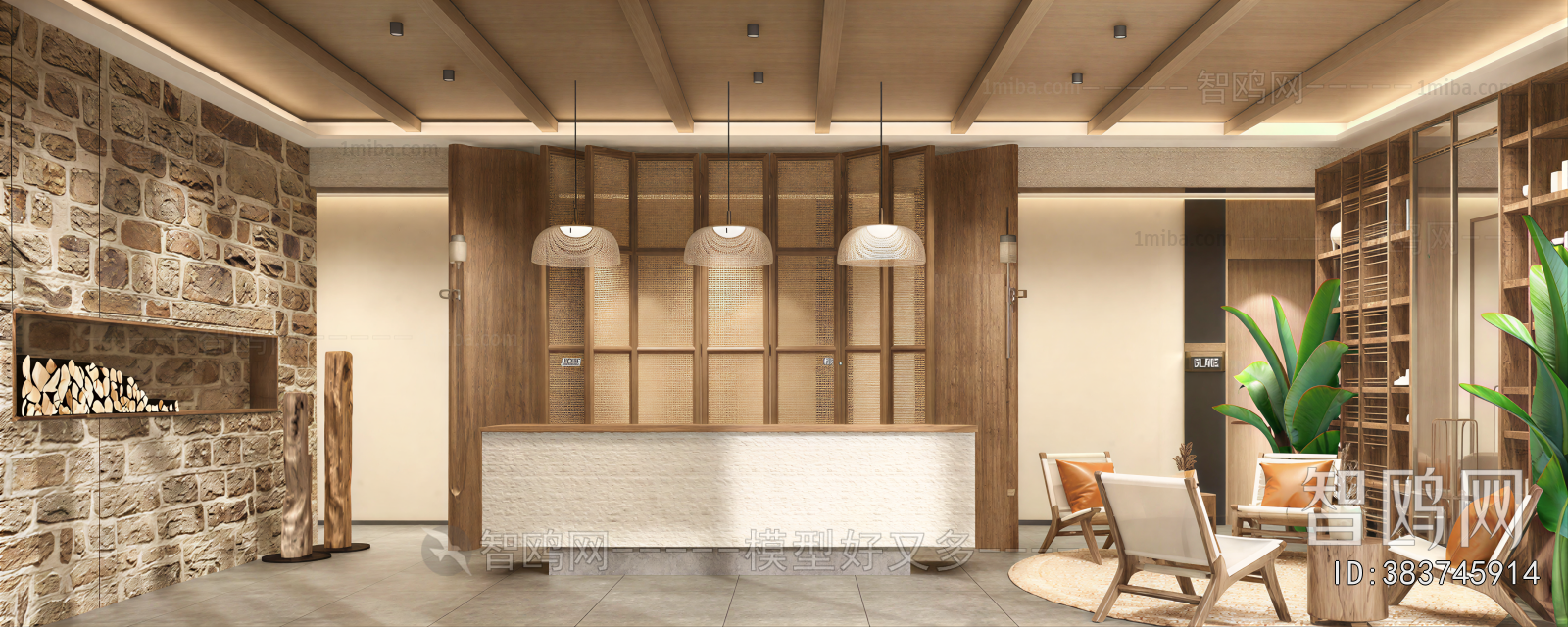 Wabi-sabi Style Lobby Hall