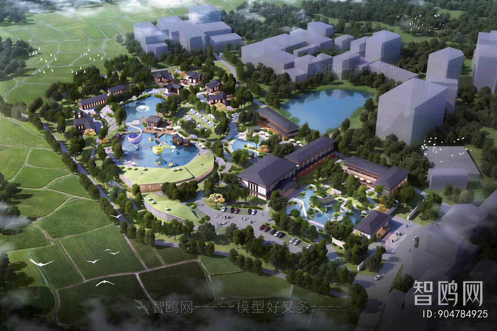 Modern Architectural Bird's-eye View Planning