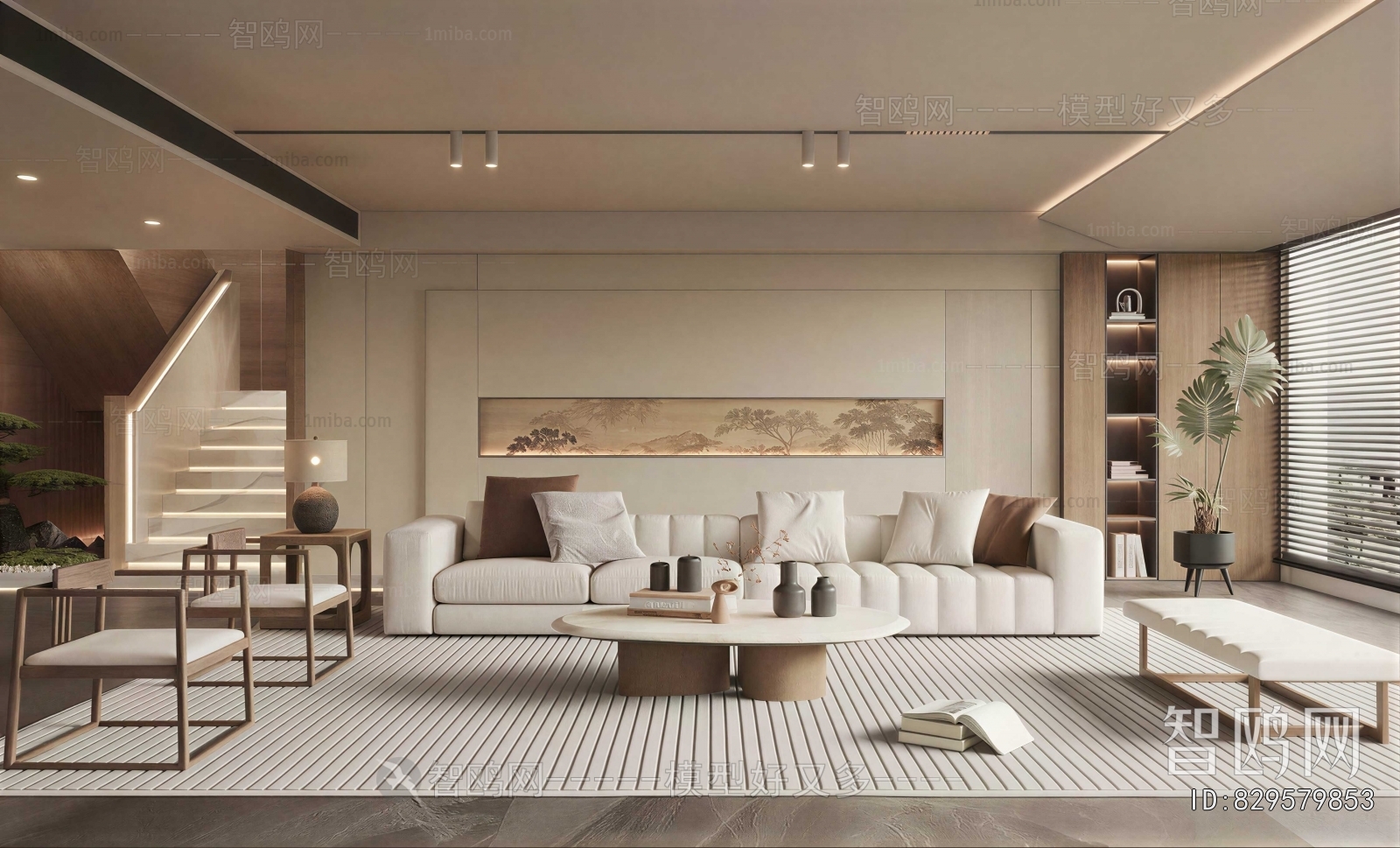 New Chinese Style A Living Room