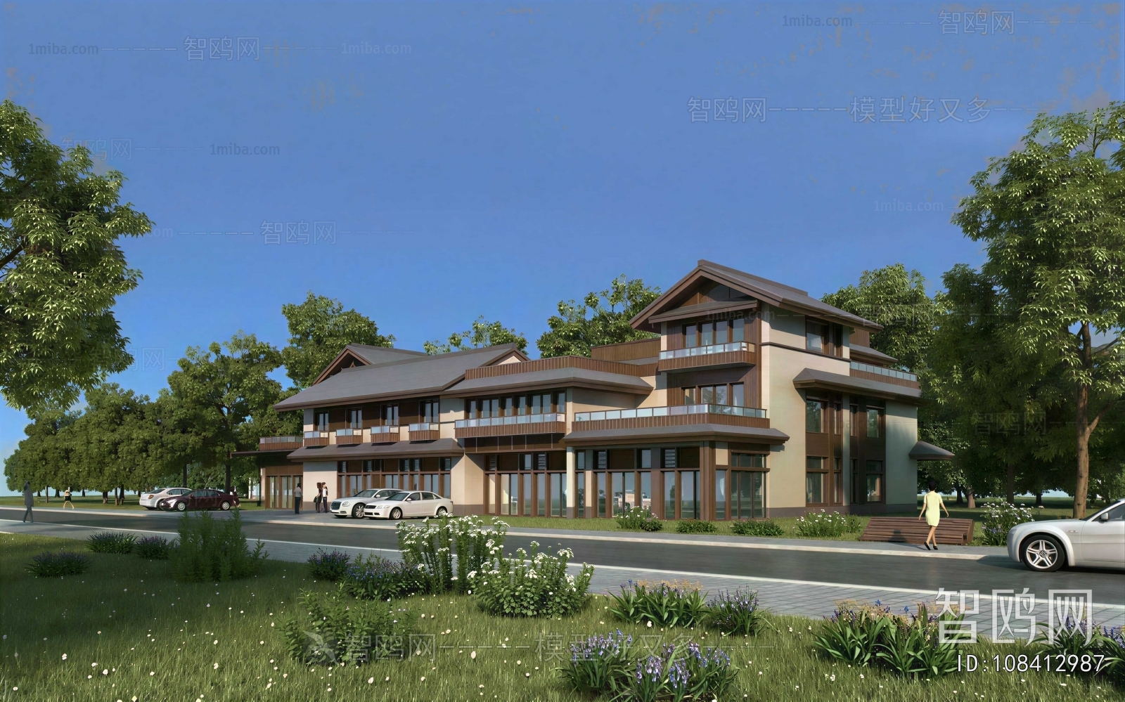 New Chinese Style Appearance Of Commercial Building