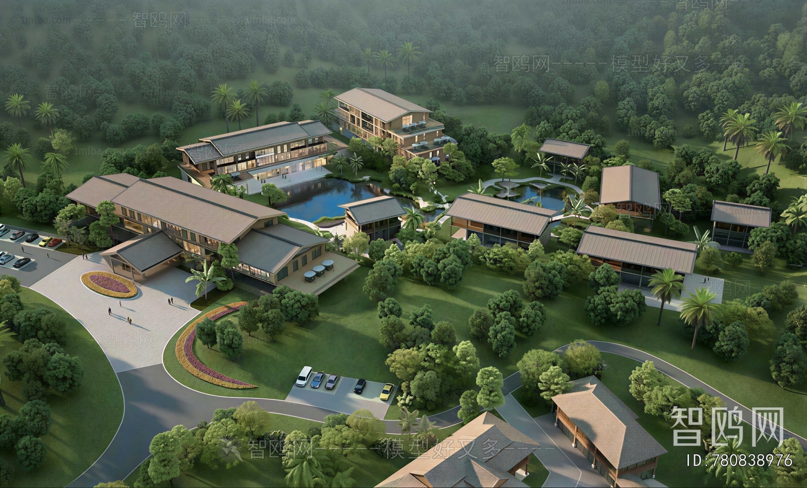 Modern Architectural Bird's-eye View Planning