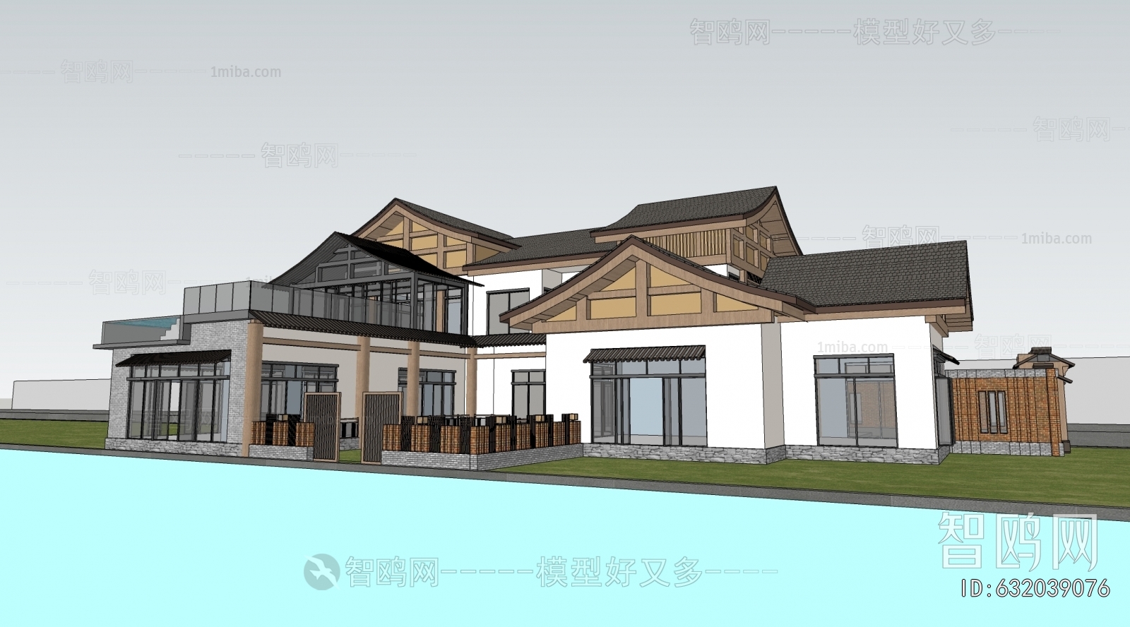 New Chinese Style Appearance Of Commercial Building