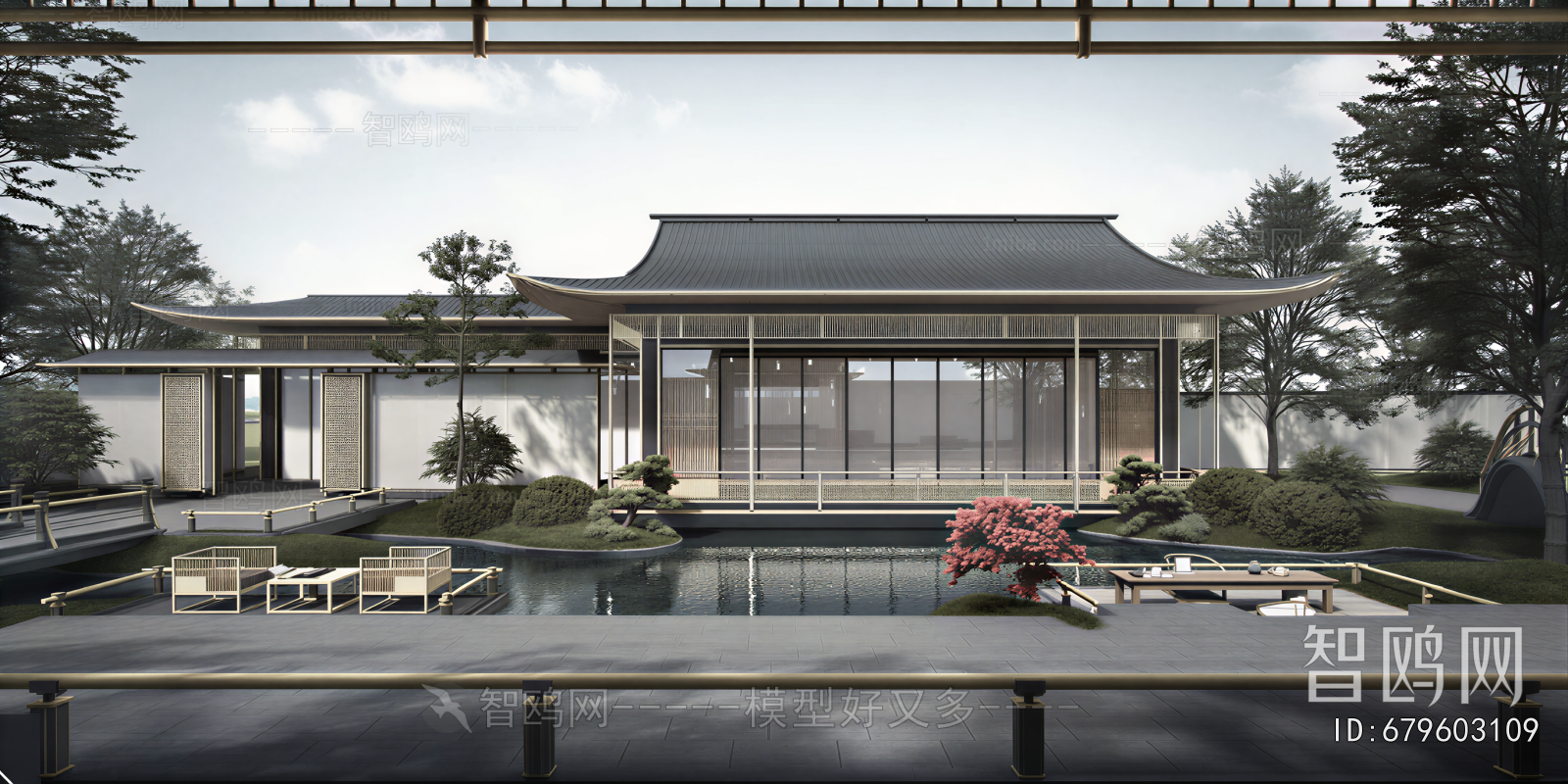 New Chinese Style Appearance Of Commercial Building