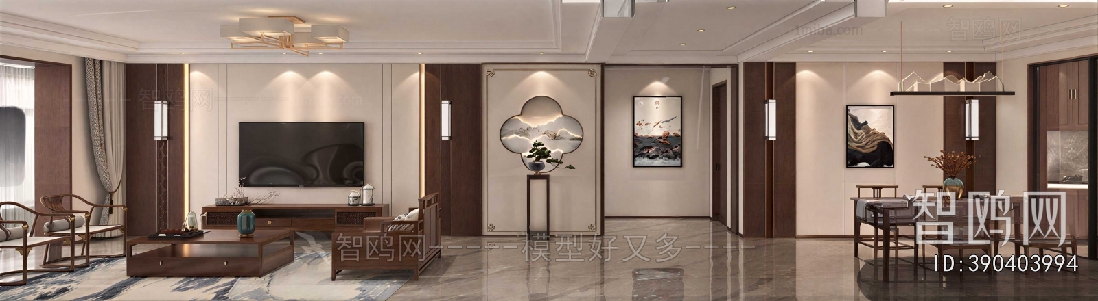 New Chinese Style A Living Room