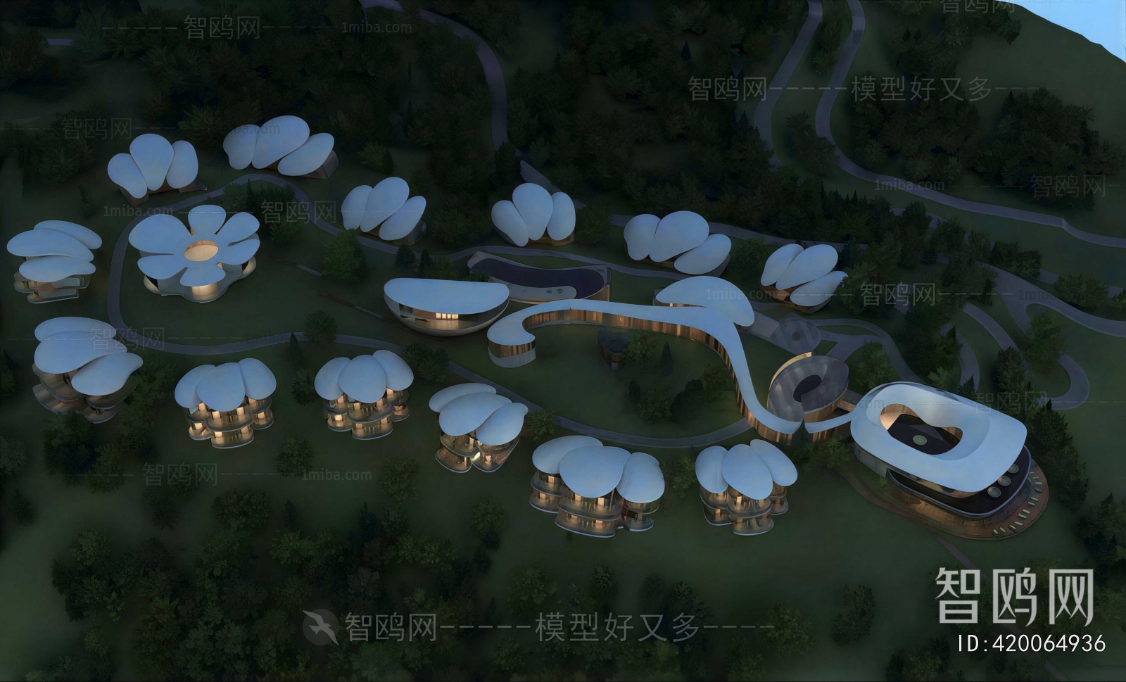 Modern Architectural Bird's-eye View Planning