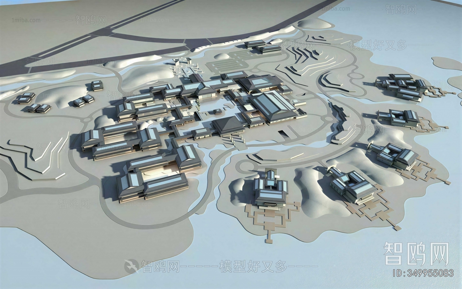 New Chinese Style Architectural Bird's-eye View Planning