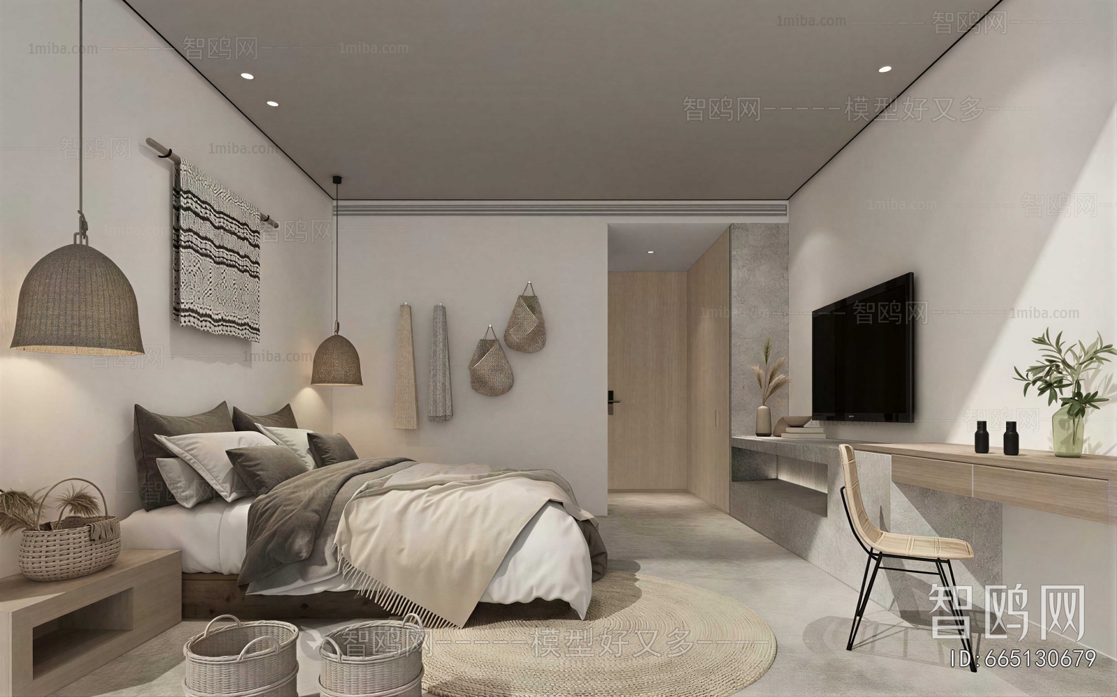 Wabi-sabi Style Bedroom