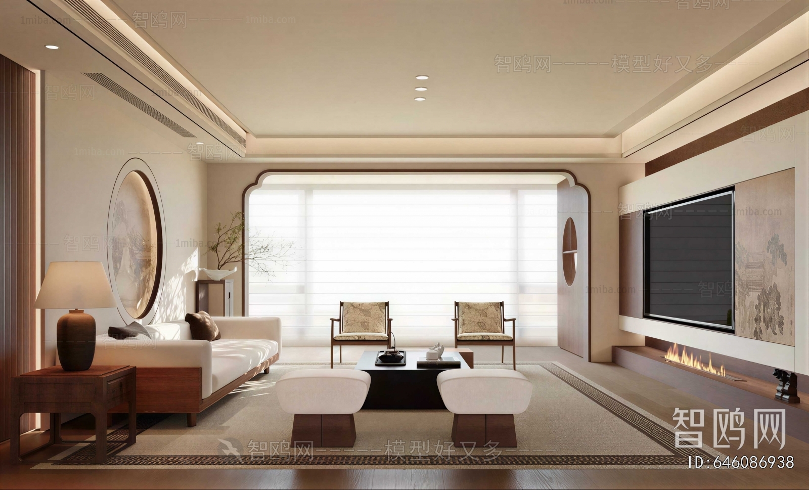 New Chinese Style A Living Room