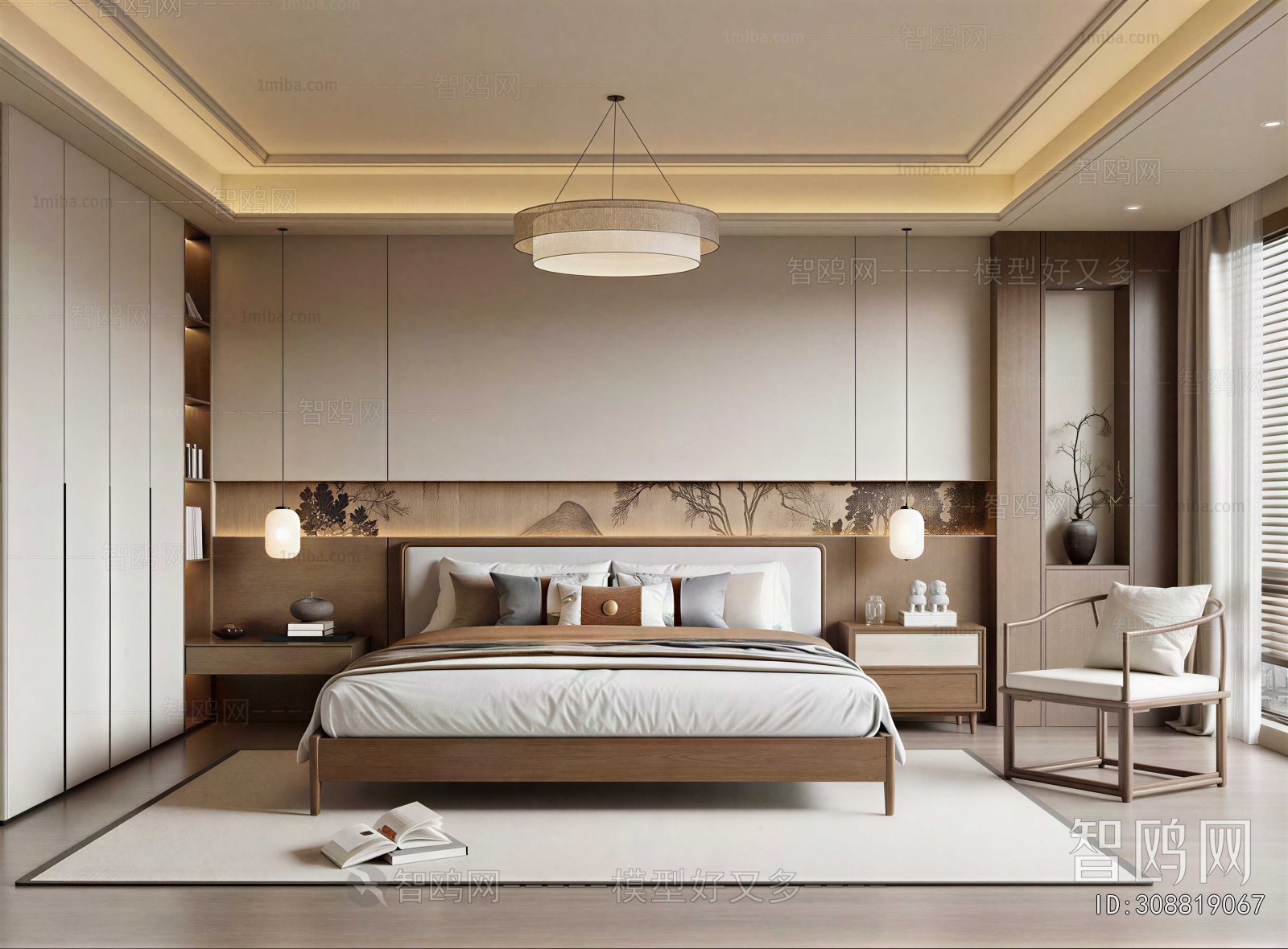 New Chinese Style Bedroom
