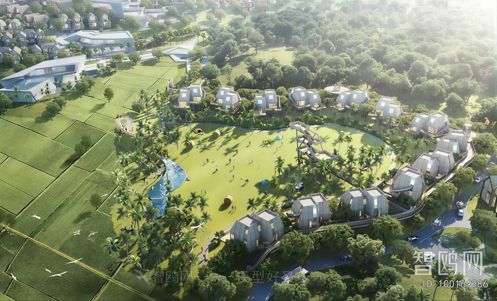 Modern Architectural Bird's-eye View Planning