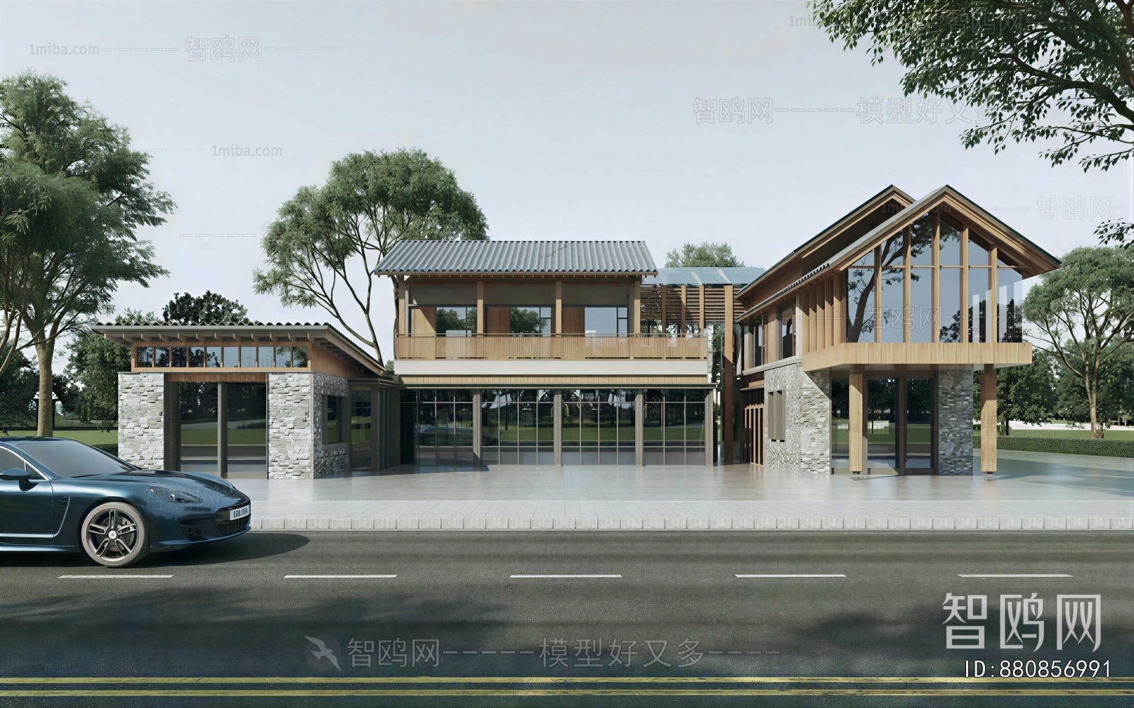 New Chinese Style Appearance Of Commercial Building
