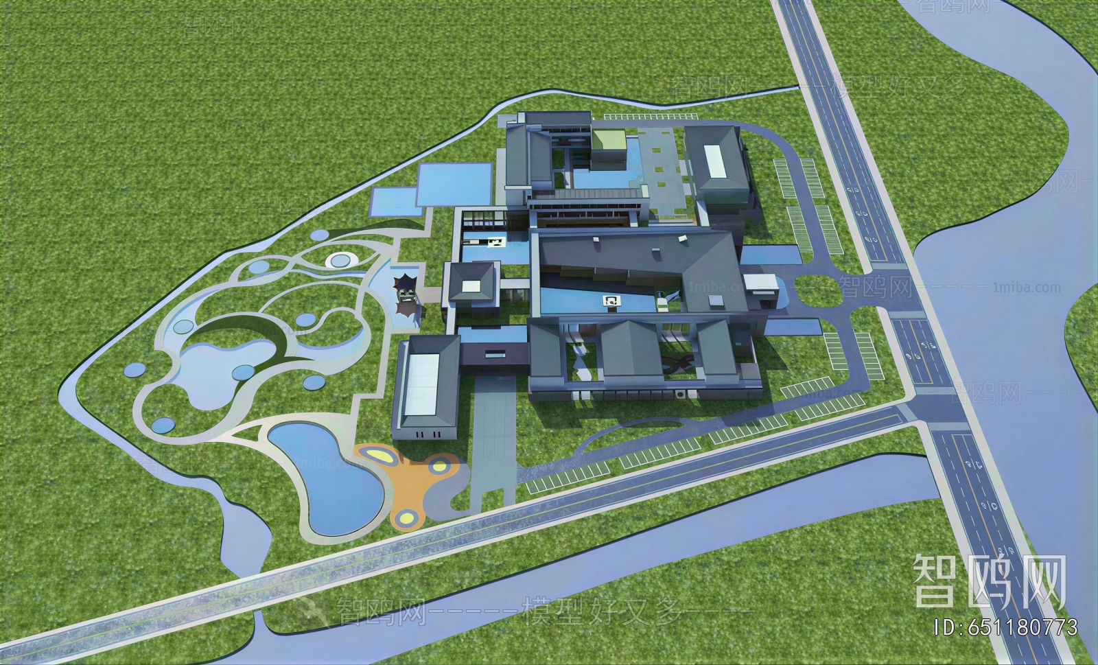 Modern Architectural Bird's-eye View Planning