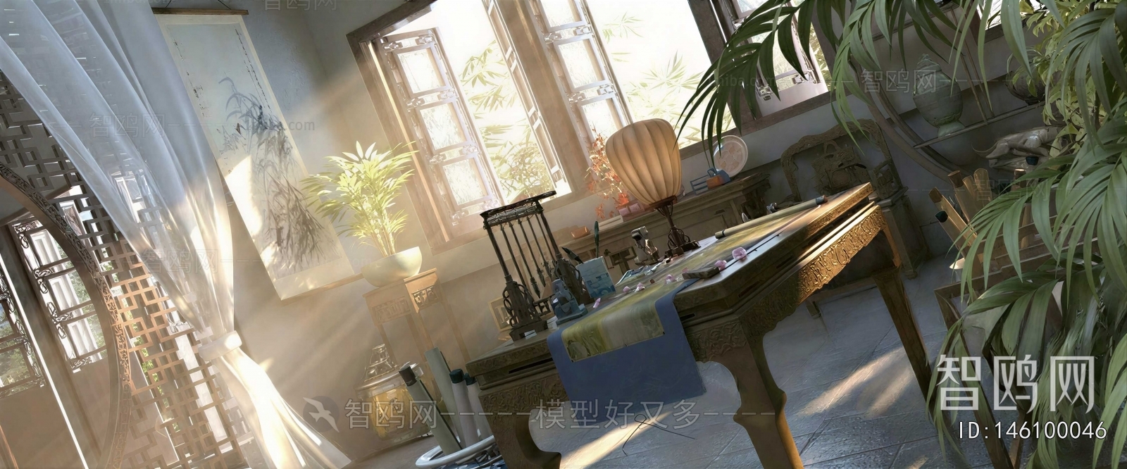 New Chinese Style Study Space