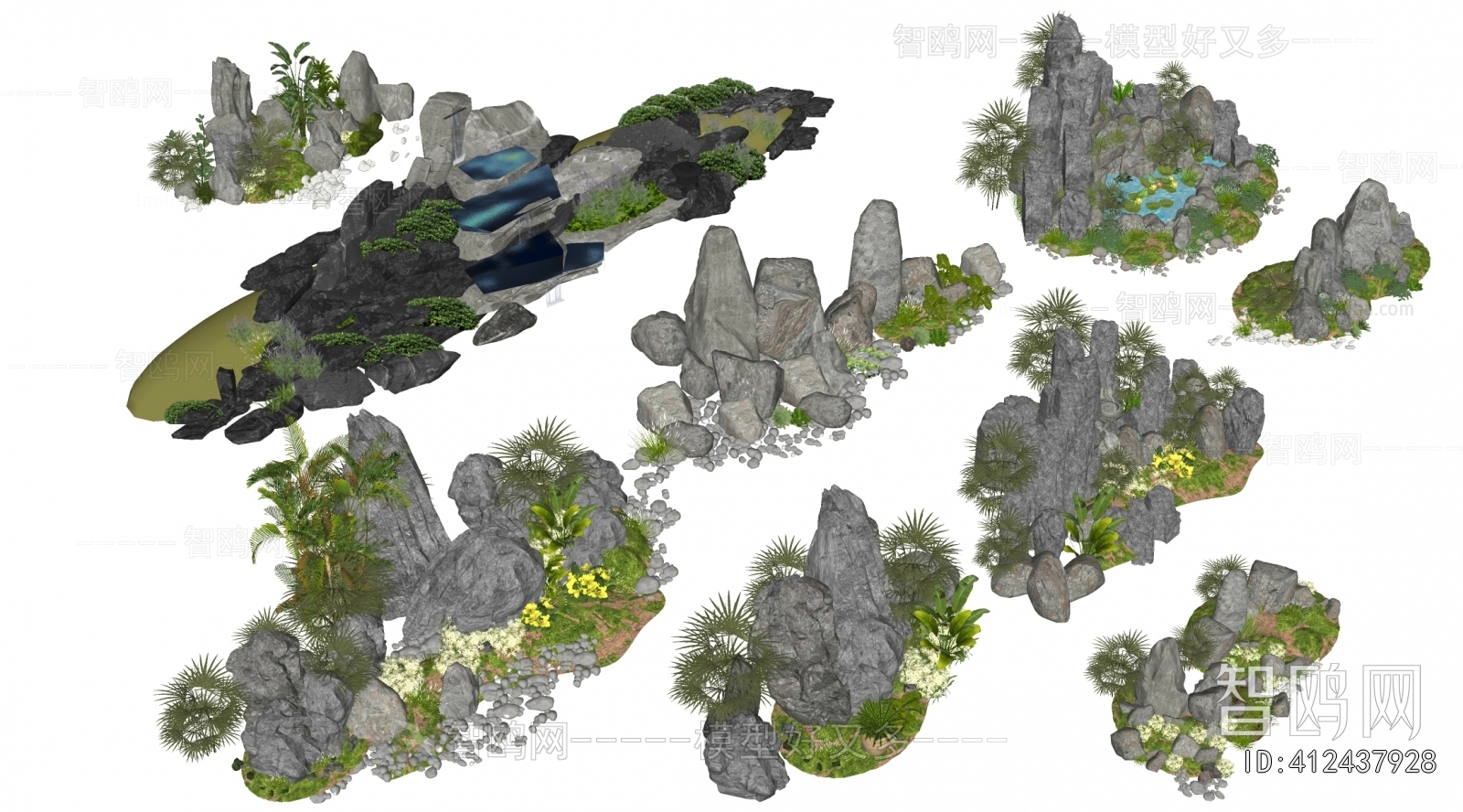 New Chinese Style Rockery Waterscape