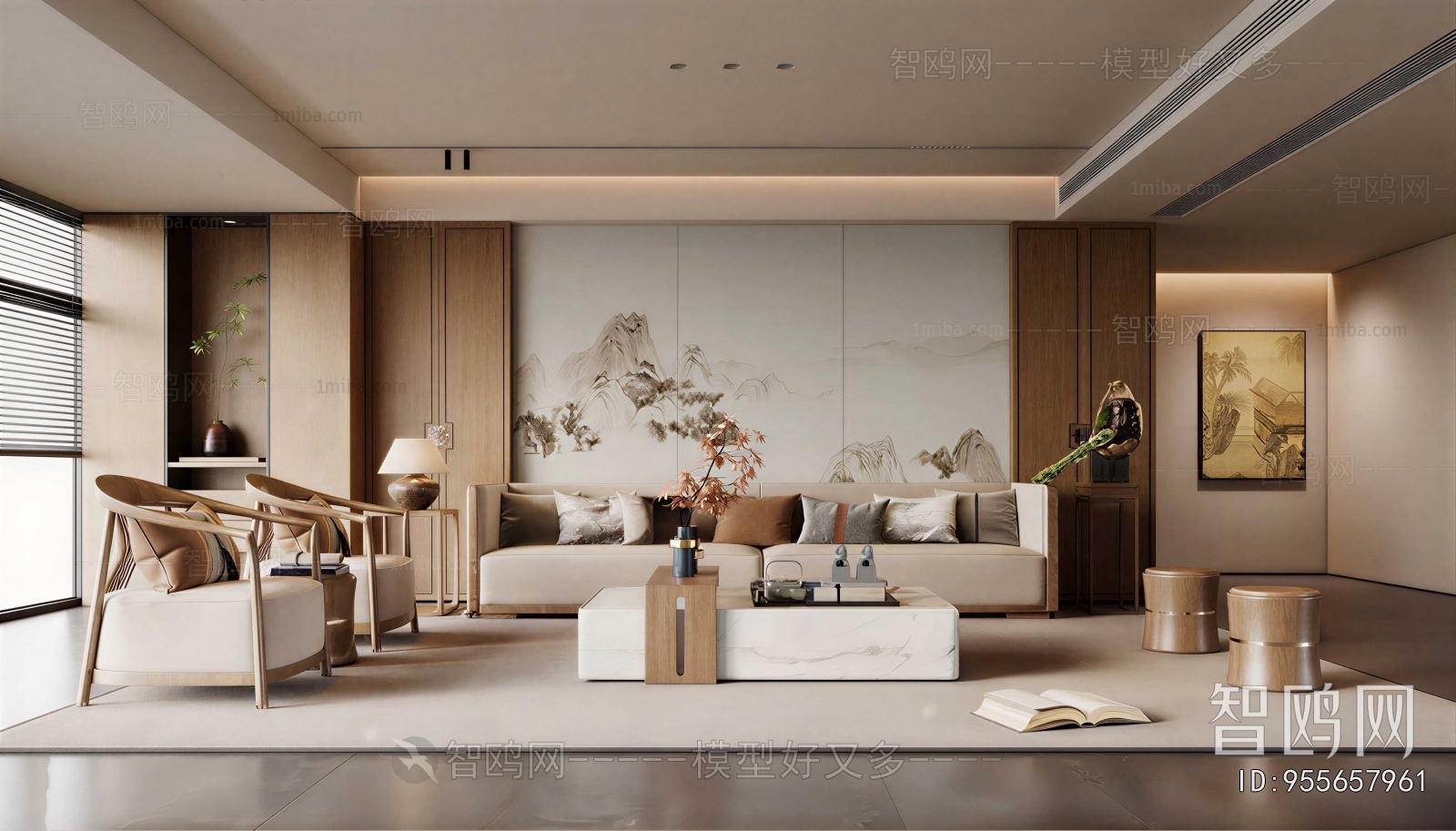 New Chinese Style A Living Room