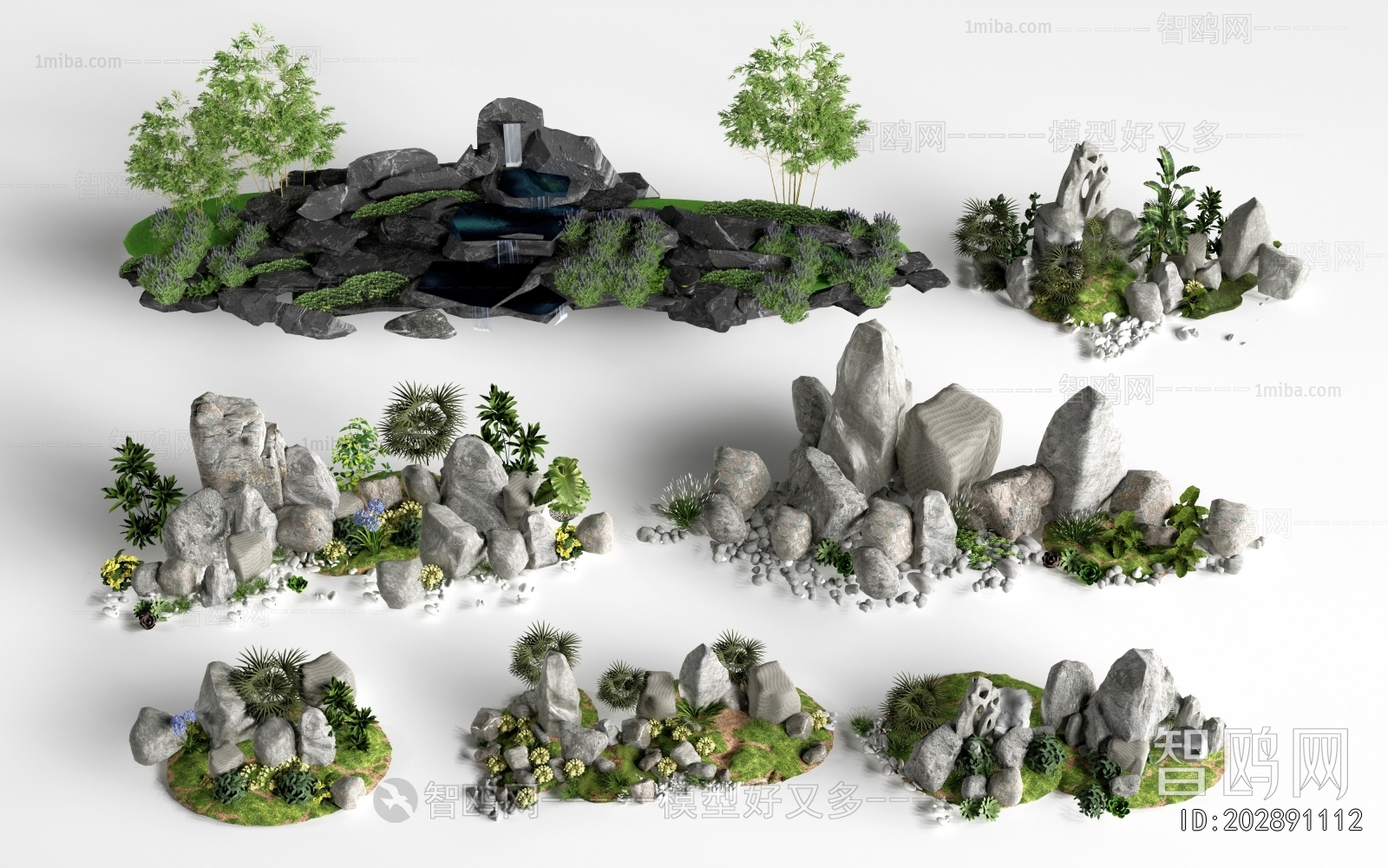 New Chinese Style Rockery Waterscape