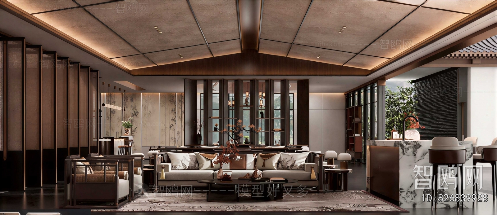 New Chinese Style A Living Room