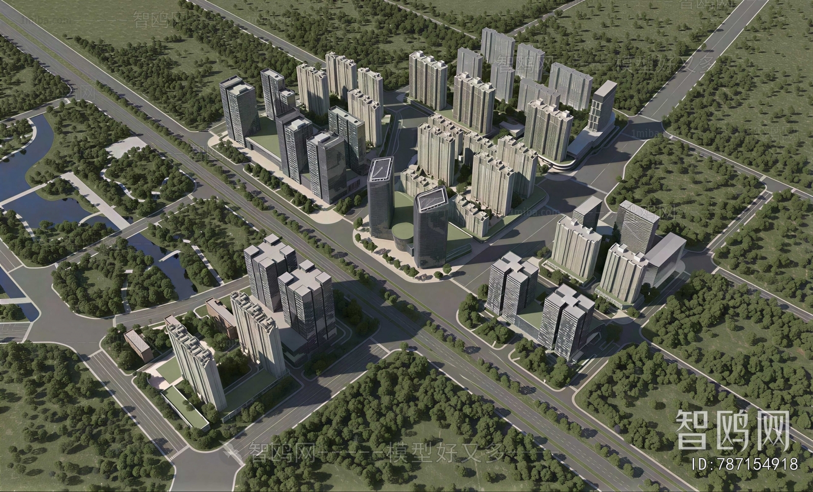 Modern Architectural Bird's-eye View Planning