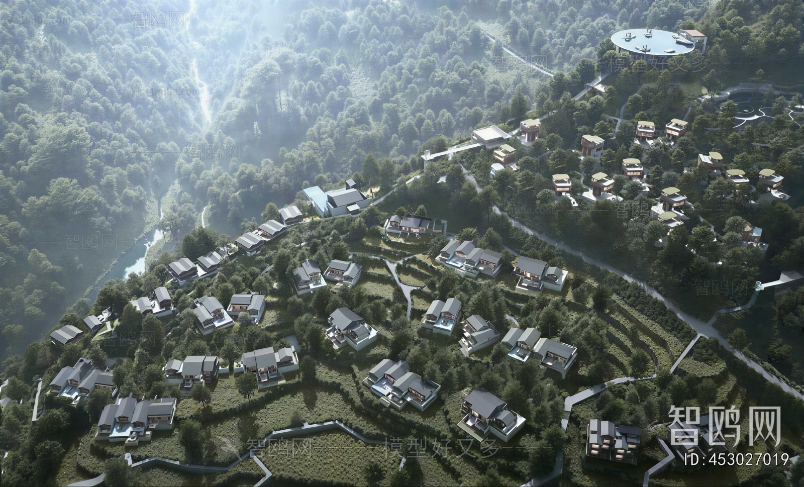 Modern Architectural Bird's-eye View Planning