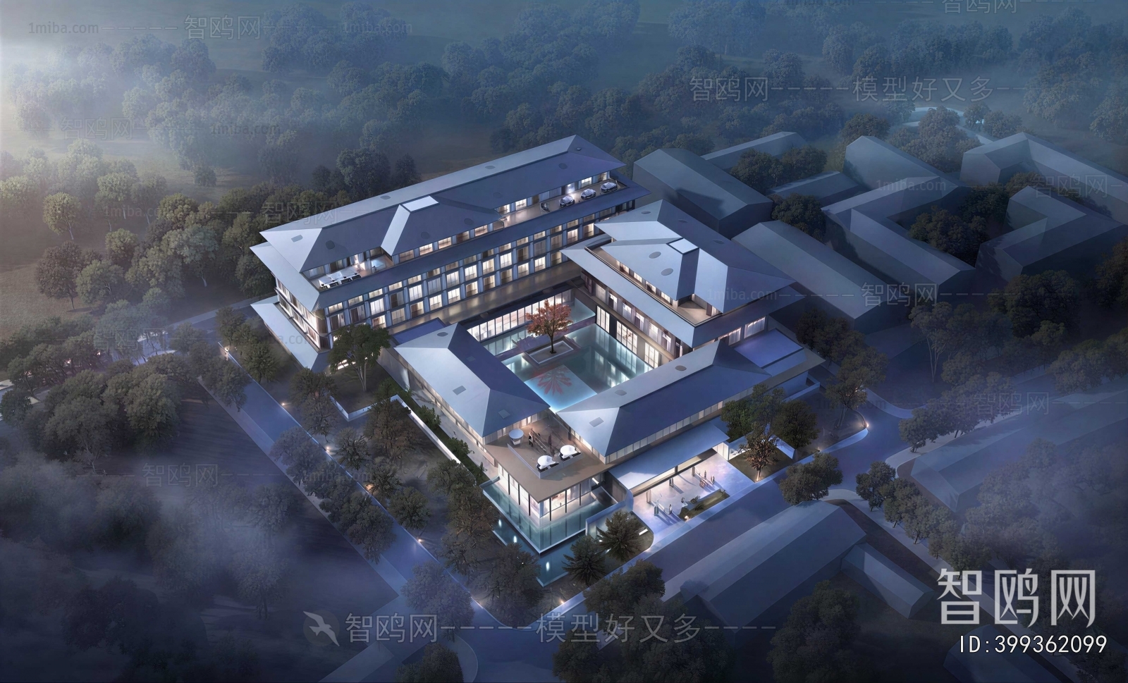 Modern Architectural Bird's-eye View Planning