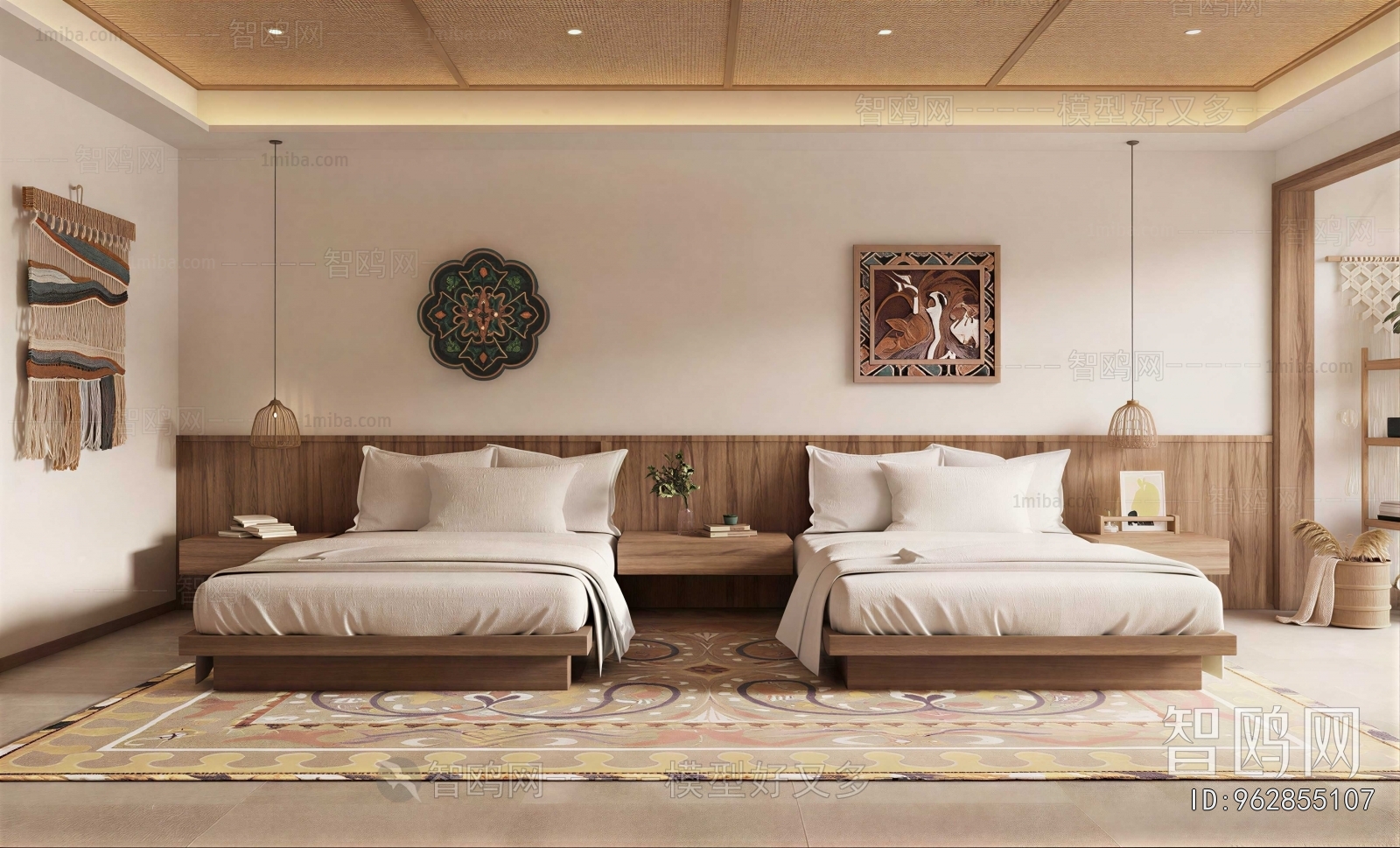 Wabi-sabi Style Guest Room