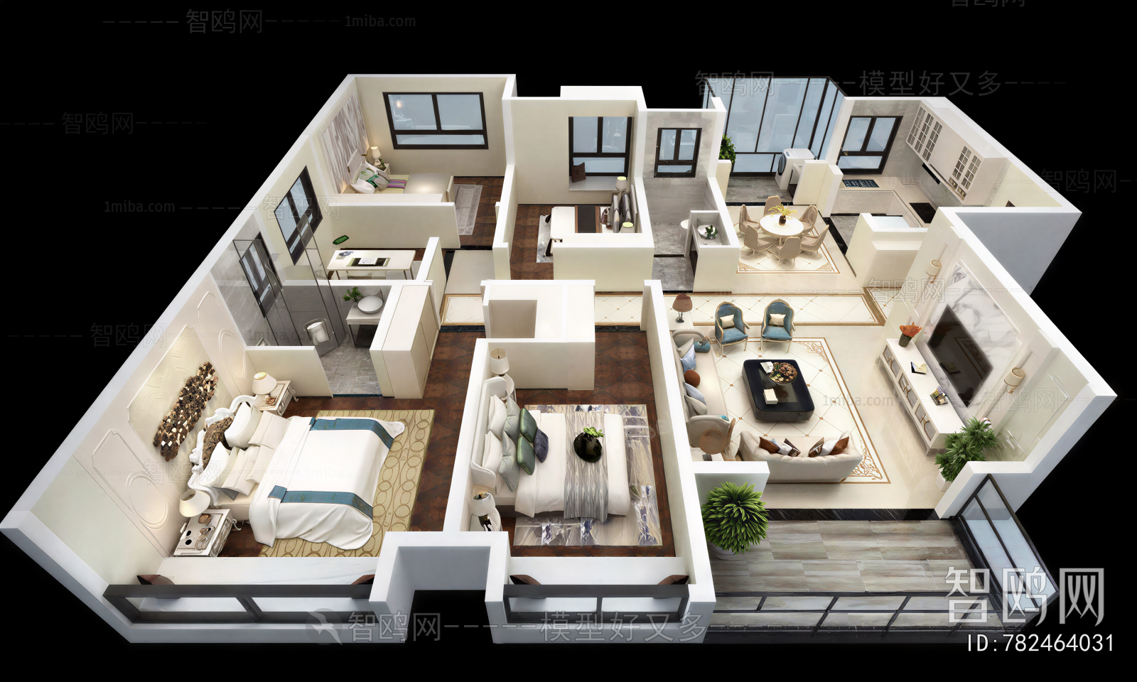 Modern Architectural Bird's-eye View Planning