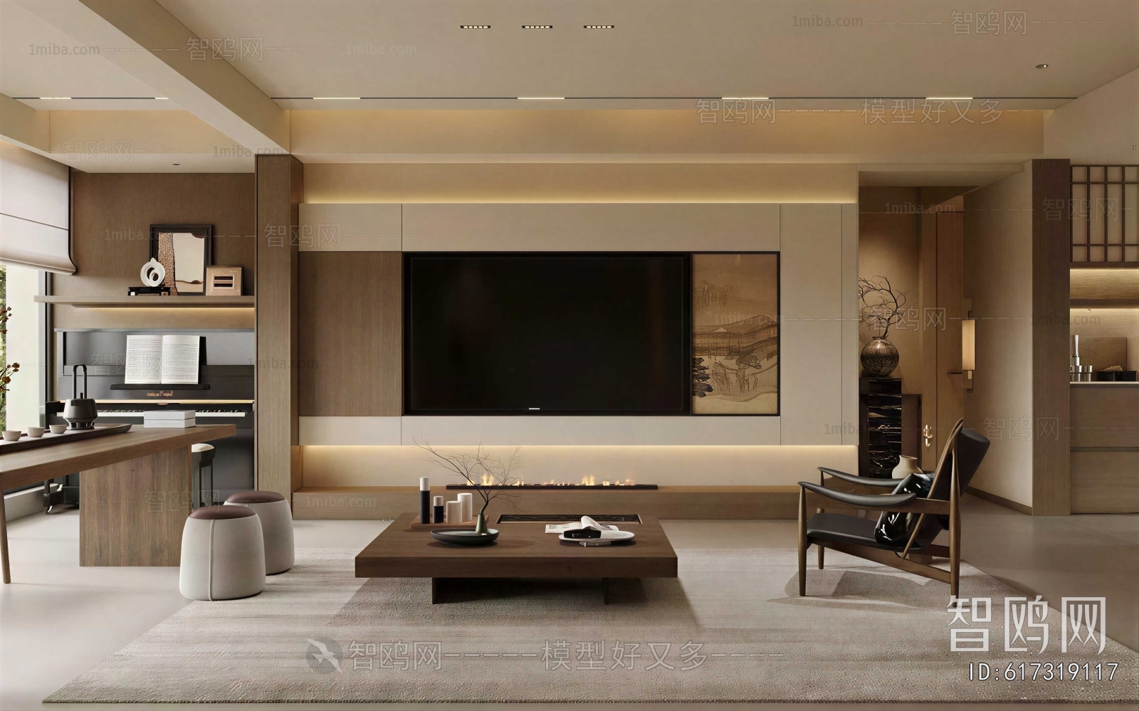 New Chinese Style A Living Room