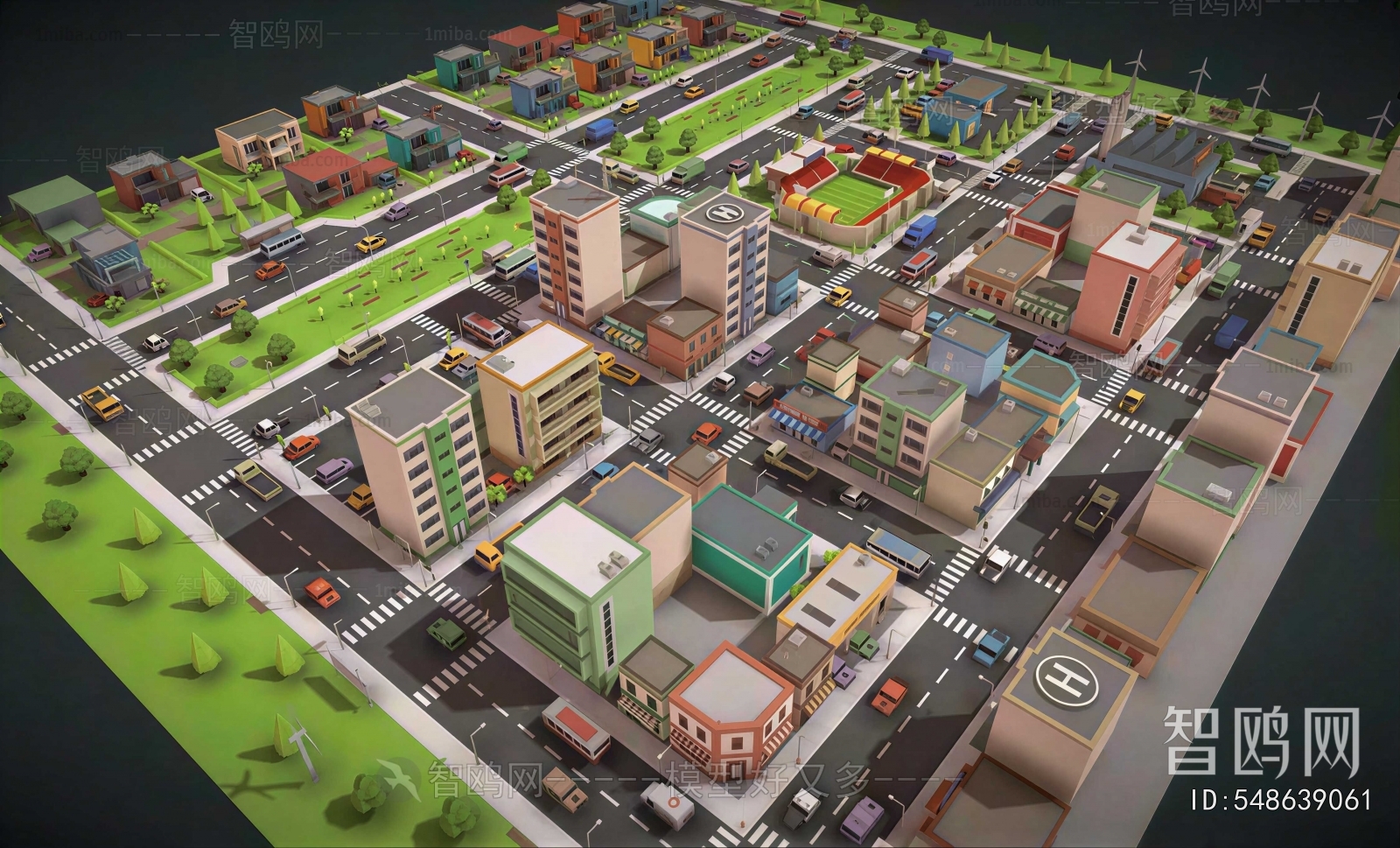 Modern Architectural Bird's-eye View Planning