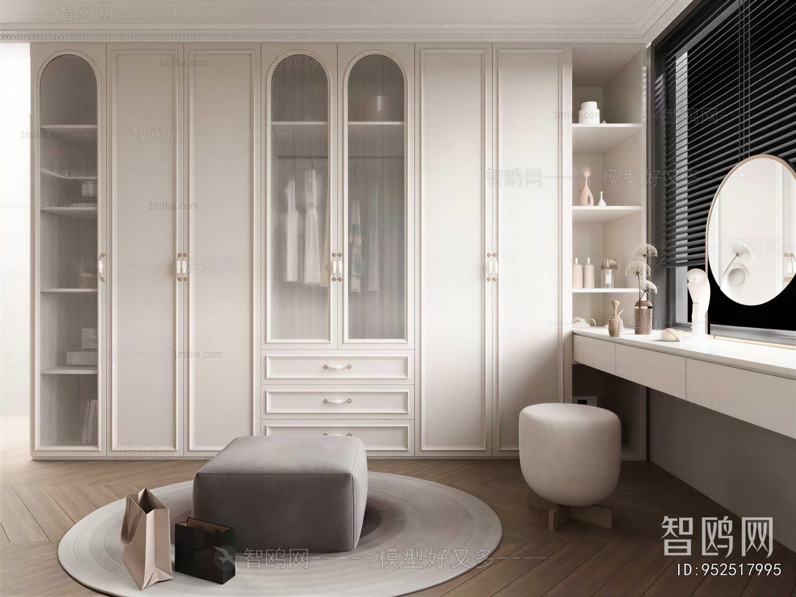 Simple European Style Clothes Storage Area